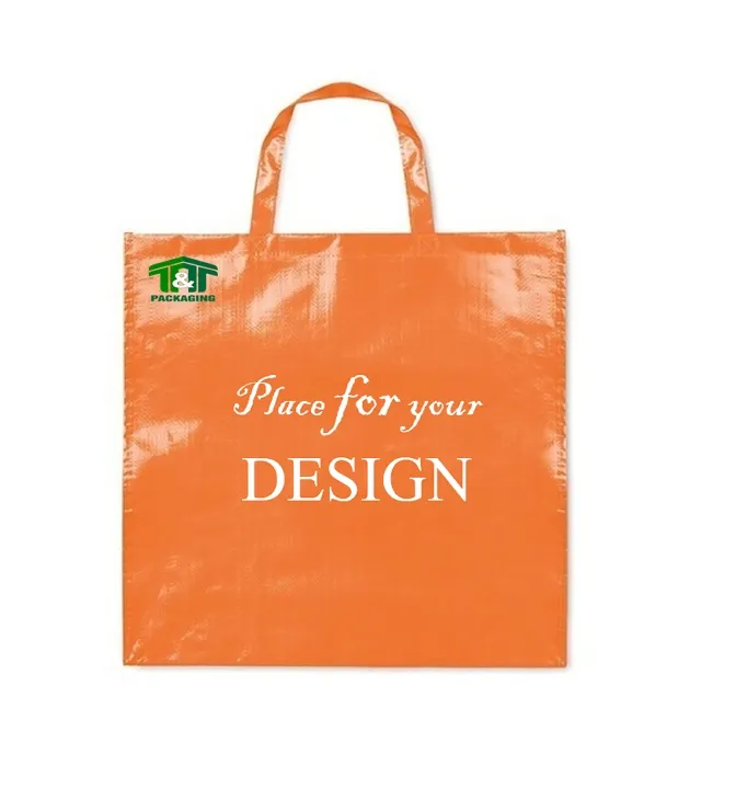 Die beste Qualität Langlebige Polypropylen gewebte Taschen mehrfarbige flache Tasche mit Griff Recycle Packaging Bag Vietnam Lieferant