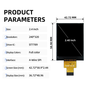 2.4 Inch 240X320 Tft Display St7789 <span class=keywords><strong>Controller</strong></span> 4-draads Spi-Interface 10-Pins Connector Display - Product Image 2