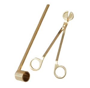 High Quality Stainless Steel Candle Care Tool Set in Shiny Gold Color With Large Size <strong>Cutter</strong> Perfect for Candle Maintenance - Product Image 1