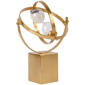 2023 Neueste Design Craft Geschenk Große antike Metallrahmen Gold Sanduhr Sand Timer Sanduhr für Wohnkultur