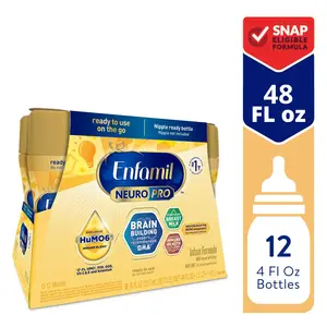 Enfamil NeuroPro Baby Formula, Omega-3 DHA, Inspired by Breast Milk, Non-GMO, Ready-to-Use Liquid Bottles, 8 Fl Oz (6 Count)