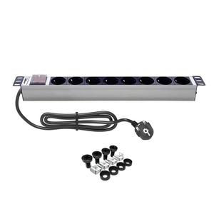 1U 8 cách Đức Schuko PDU với đôi phá vỡ On/Off chuyển đổi, nhôm Rack mount cho máy chủ Rack, F loại cắm (din49441) - Product Image 1