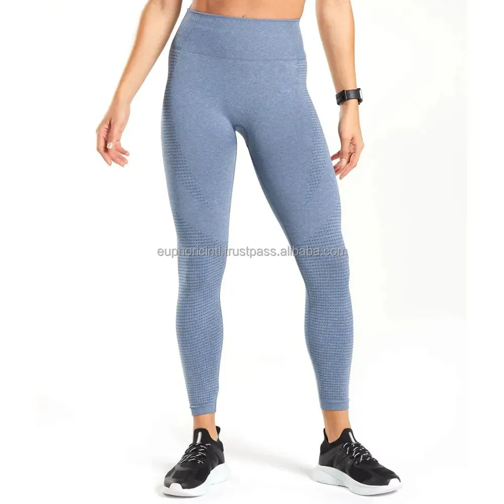 Yeni gelenler Yoga pantolon V bel hiçbir ön dikiş şık gri renk Yoga tayt spor tayt toptan kadın tayt