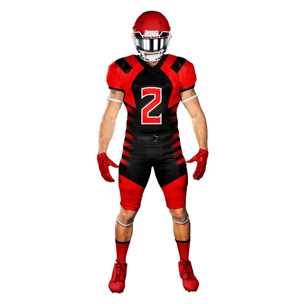 Colore rosso e nero da uomo di alta qualità imbottito aderente Unisex all'ingrosso ultimo Design uniforme da Football americano di ANAYAL SPORTS