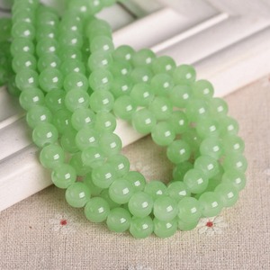 Artificial <strong>Jade</strong> Round 6mm 8mm 10mm <strong>Opaque</strong> Glass Loose Beads for Jewelry Making DIY Bracelet Earrings Findings