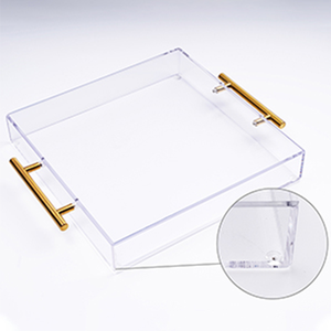 Lucite处理托盘定制透明有机玻璃亚克力托盘，带可拆卸相纸插件 - Product Image 3