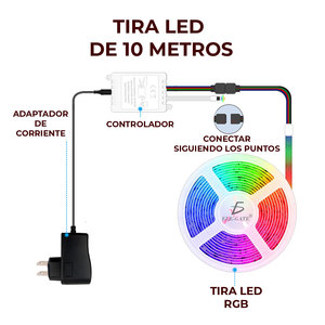 <strong>RGB</strong> <strong>LED</strong> Strip Light With 5M Control With Plug Bright Colors Adhesive Chip