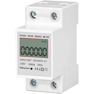 EMylo Single-Phase Power Usage Monitor Energy <strong>Consumption</strong> Meter for Power Costs Voltage Amps Watts &amp; KWH DIN Rail Installation - Product Image 1