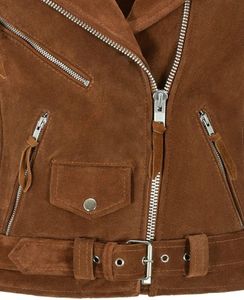 Amerikan tarzı moda boncuklu uzun kollu hakiki inek deri saçak batı ceket Cowgirl kahverengi deri kadın batı ceket - Product Image 4