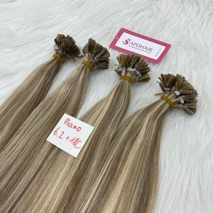 トレンドミニケラチンフラットヒントヘアエクステンションミックスピアノカラーナチュラルストレートスタイルトレンド人毛エクステンション
