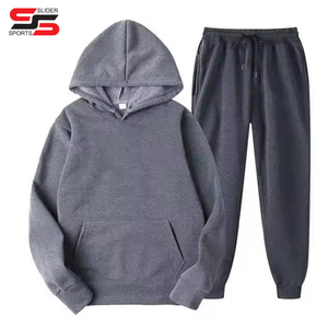 新品牌印花运动服男士保暖两件套宽松连帽衫 + 裤子套装运动服