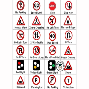 所有类型的道路安全标志禁止超车，禁止右转，批量限速标志
