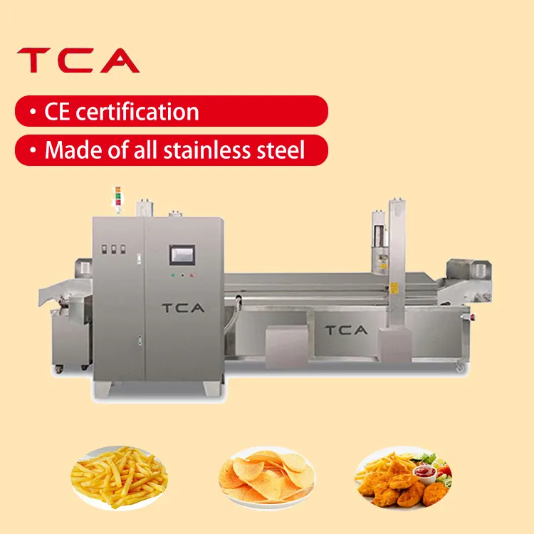 Industrial Continuous Frying Machine Automatic Fried Machine For Potato Chips And Meat