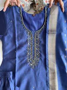 Women's Salwar Kameez with Khatli Work in Silk Fabric with Beautiful Color Fully Stitched Readymade - Product Image 4