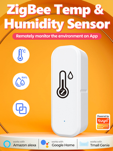 Zigbee-Sensor inteligente de temperatura y humedad para interiores, higrómetro, termómetro, Detector de voz, Alarma para Alexa y Google Home - Product Image 2