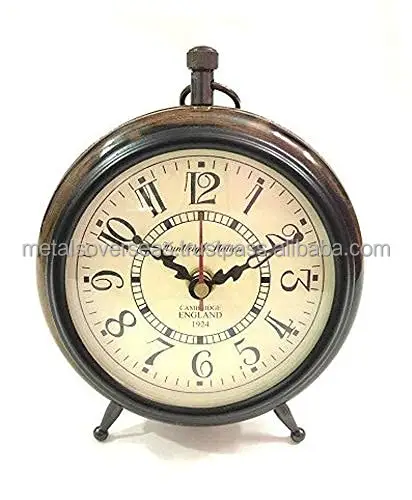 Relógio de mesa náutico antigo de madeira de latão vintage relógio de parede de 5 polegadas lindo item de presente