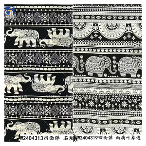 YX1233-1 Tùy Chỉnh 100D Voan 4 Cách Căng <span class=keywords><strong>Polyester</strong></span> In Vải Phi Tribal Totem Động Vật Voi Mô Hình In Vải - Product Image 6