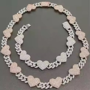 Özel yüksek kalite 10K beyaz altın küba zincir VS Lab yetiştirilen elmas rodyum kaplama güzel Link zinciri düğün için sarı altın hediye - Product Image 3
