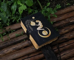 Sun Moon Leather Journal for Men Women of Antique Handmade Deckle Edge Vintage Paper Traveling Sketchbook <strong>Poetry</strong> <strong>Book</strong>