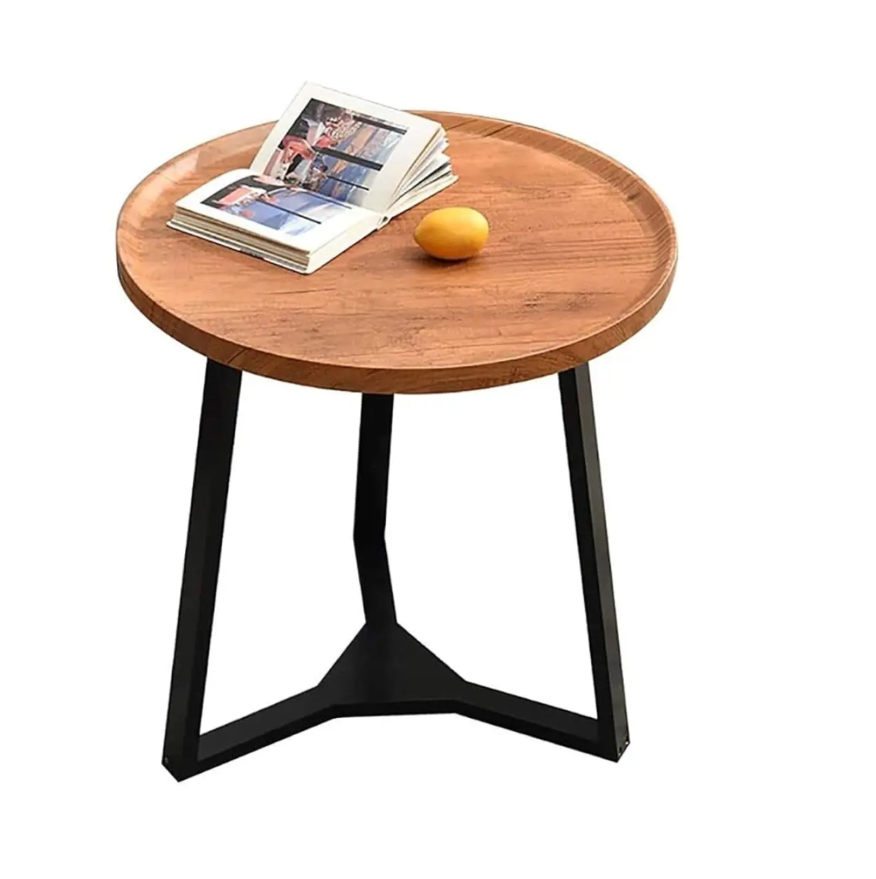 2023 Best Seller tavolini in ferro di Design piccolo tavolino da letto con piano in legno lavorato antico nuovo Design tavolino da caffè