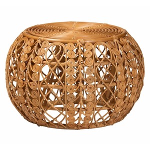 Handmade Rattan Coffee Table - Decorative Wicker Round <strong>Center</strong> Table with Intricate and Unique Design - Product Image 4