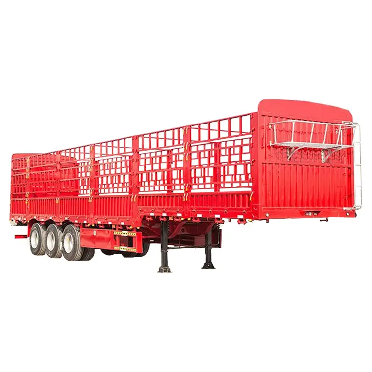 Chine usine Agriculture ferme animal 3 essieux 60 tonnes clôture cargaison camion paroi latérale semi-remorque