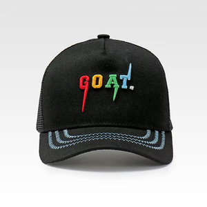 Wholesale Custom Adult 6 <strong>Panel</strong> Leather <strong>Patch</strong> Logo Low Profile 6 <strong>Panel</strong> Unisex Embroidery Black Adjustable Trucker Mesh Cap - Product Image 2