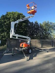 Venda quente 16m Telescópico Boom Lift Hidráulico Manlift Novo Reboque Montado Articulado Cherry Picker Plataforma de Trabalho Aéreo Fazenda