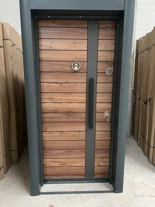 Modern tasarlanmış ahşap ve polimer zırhlı çelik kapı Villa türk tarzı haddeleme dış güvenlik için özellikle daireler için - Product Image 3