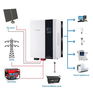 Sistema de energía solar híbrido 1-12kw inversor solar incorporado 80A Mppt cargador con 12VDC 24VDC entrada y salida monofásica
