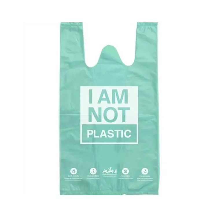 حقيبة "I Am Not Plastic" جودة ممتازة قابلة للتحلل وللاستخدام لمرة واحدة لتسوق الخضروات والفاكهة بسعر جيد