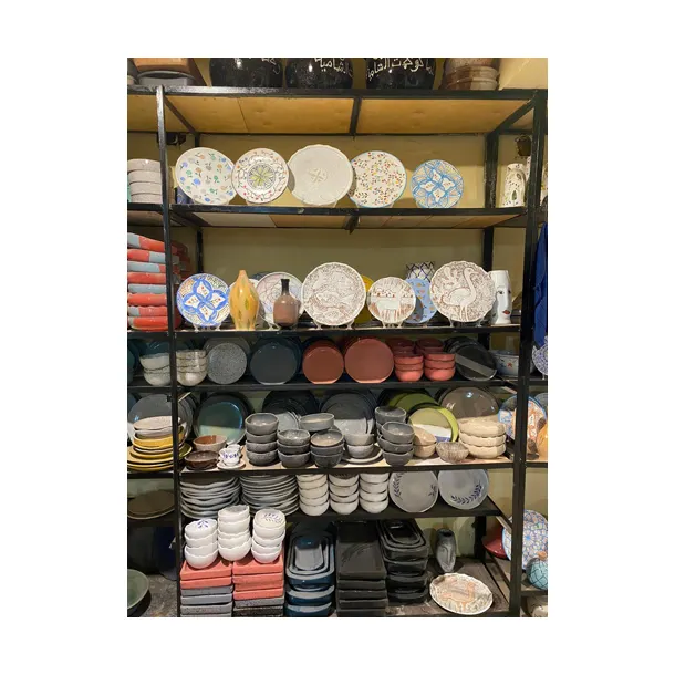 Vaisselle de Style bohème, vente en gros, vaisselle en céramique égyptien faite à la main et peinte à la main, assiettes/bols/plats/tasses