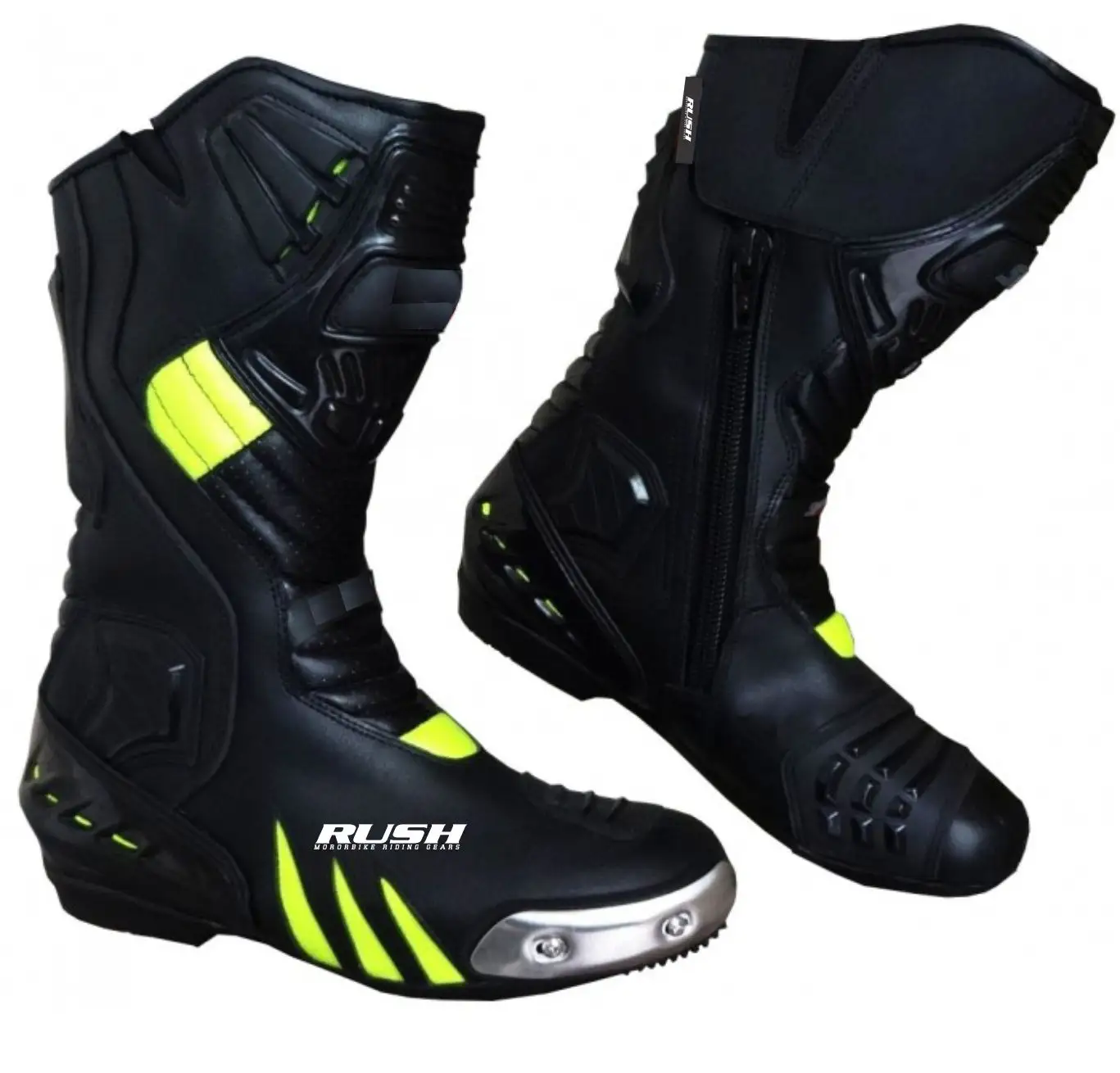 Scarpe da moto sportive in pelle traspirante impermeabile che guidano stivali da motocross da moto da corsa per uomo