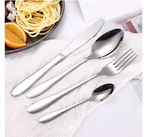 Stainless Steel Bulk Silver Plated With <strong>Red</strong> Rectangular Resin <strong>Handle</strong> <strong>Flatware</strong> Cutlery Set with Flat Modern Salad Server Set - Product Image 2