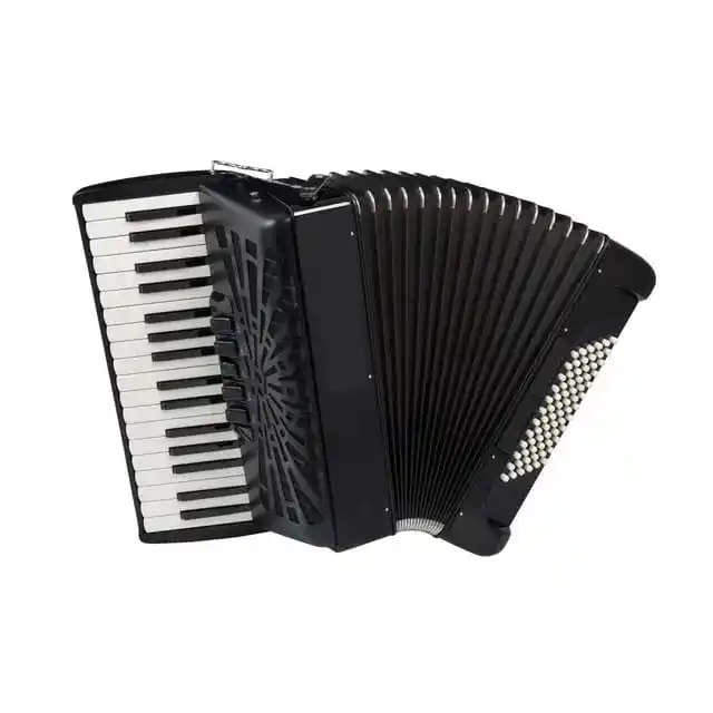 Offre populaire Hohner Bravo III 72 accordéon avec soufflet noir pièces de machines d'impression rouges