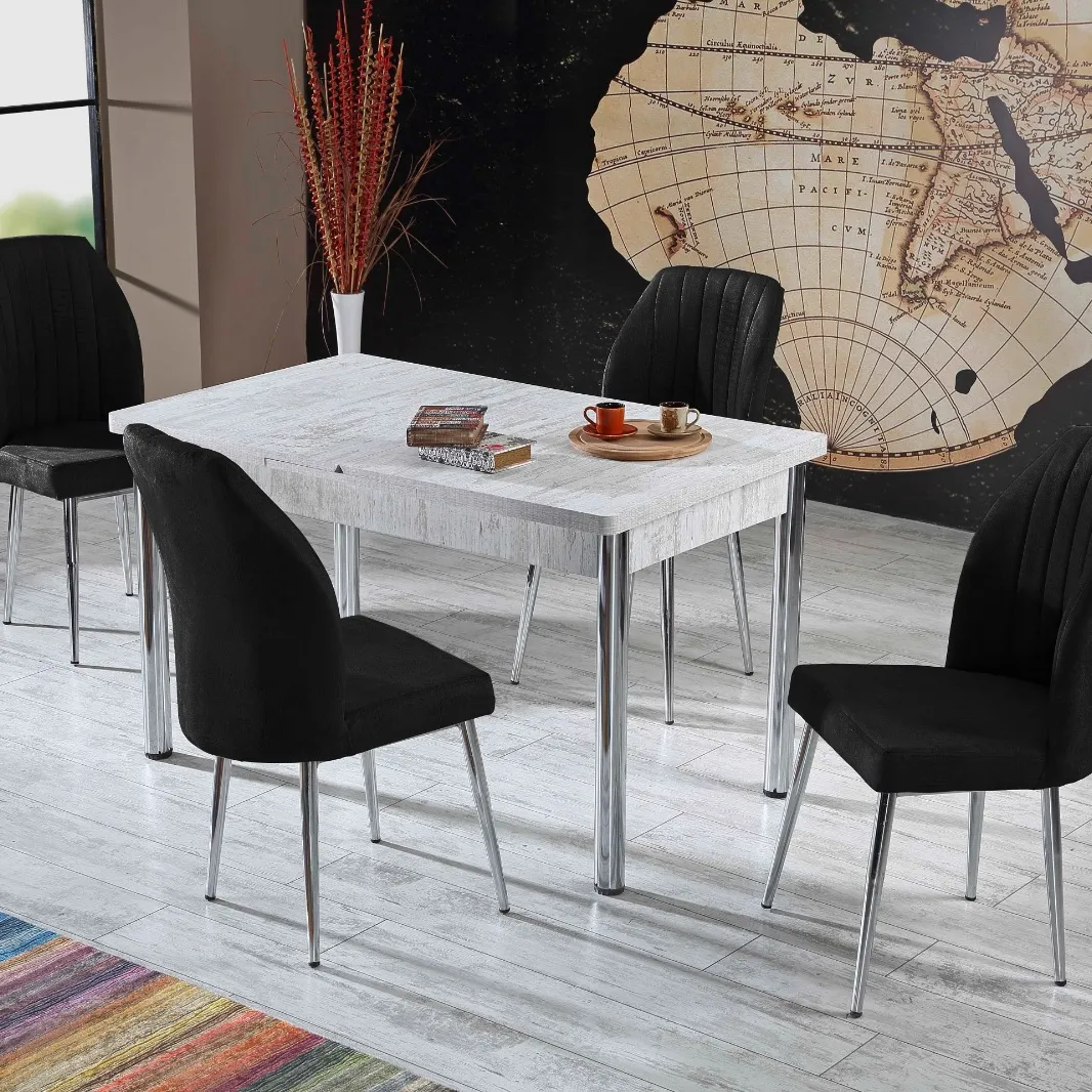 Alessa yemek genişletilebilir yemek masaları 6 sandalye ile yemek odası mobilyaları Ibiza masa ve sandalye seti en çok satan