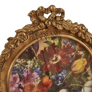 Antique Brass Vòng hoa chân dung khung với trang trí công phu đứng cổ điển handmade sưu tập nghệ thuật trang trí hiển thị - Product Image 5