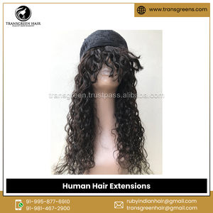 India Origin Manufacturer &amp; <strong>Exporter</strong> Selling Human Hair Extensions Raw Unprocessed Virgin Natural Curly Bob Wigs with <strong>Bangs</strong> - Product Image 4