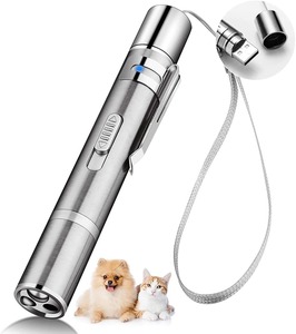 2024 Modell für tragbare mini-multifunktionale Rot-UV-Licht-Taschenlampe grünes Licht Katzen-Laser-Zeiger Stift-Spielzeug für Katzen - Product Image 1