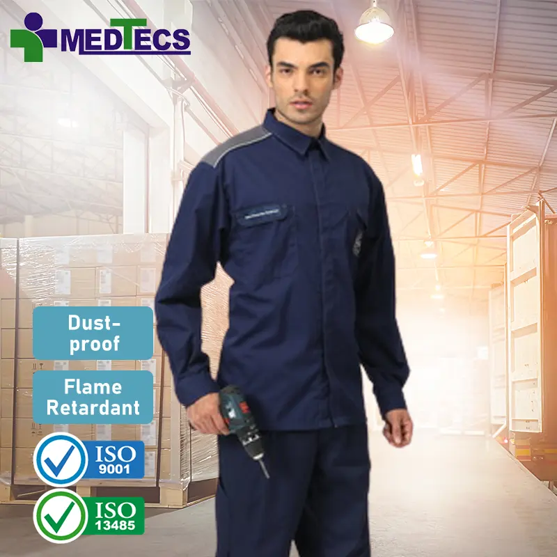 Camisas de Color azul para hombre, camisa de trabajo de uniforme mecánico de alta visibilidad, equipo técnico de mecánica, ISO9001