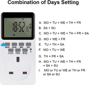 UK Electronic Digital Plug-in Timer, programmier bare Timer-Buchse mit LCD-Display - Product Image 6