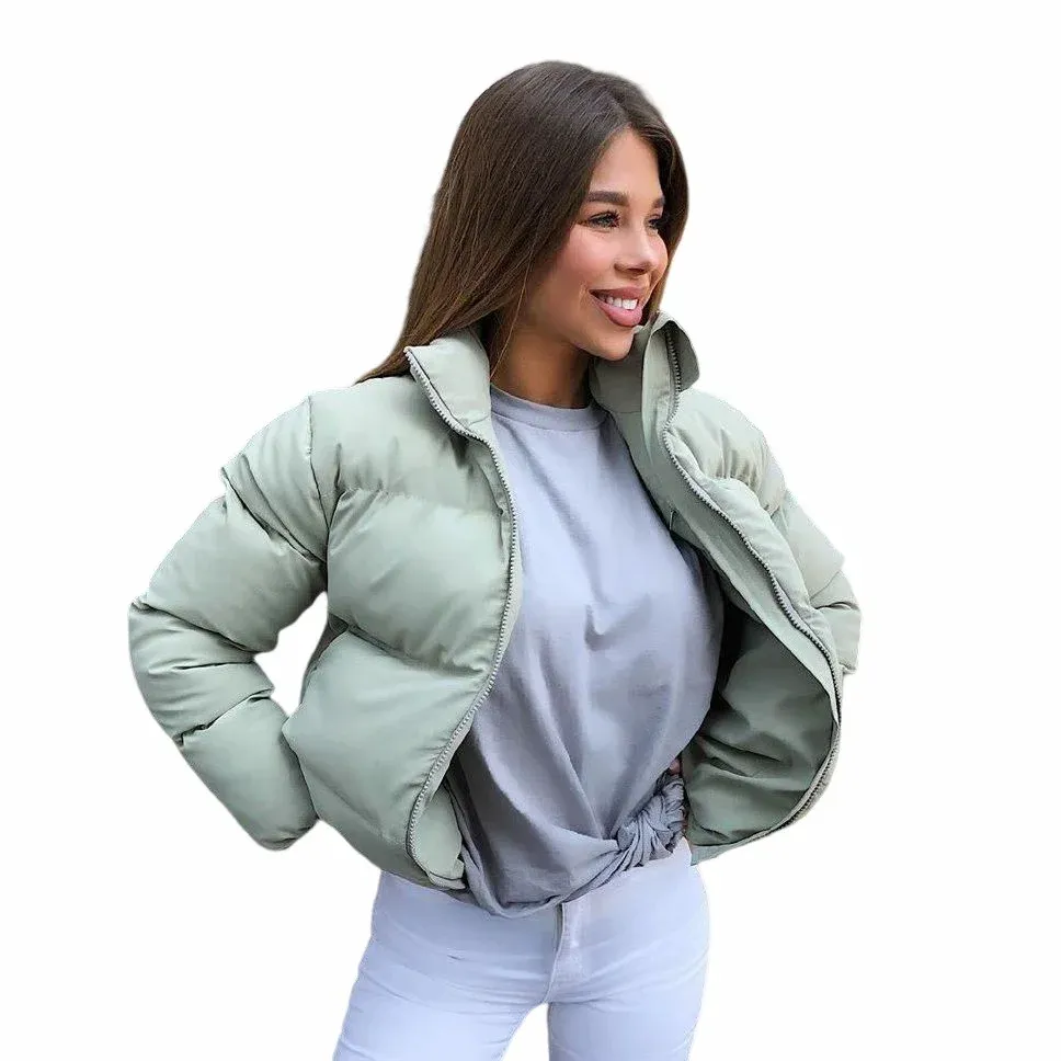 ZiChi alta calidad OEM invierno mujeres brillante Puffer abajo chaqueta para las mujeres