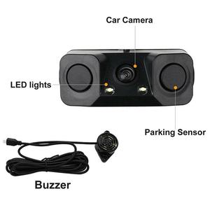 4-em-1 Sistema de <span class=keywords><strong>Sensor</strong></span> de Estacionamento de Carro Câmera de Visão Traseira 2 Indicadores Alarmes Campainha + 1 Display Radar Reverso Carro Invertendo Aid