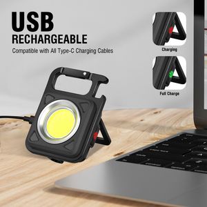 OEM logo Mini Portable 3 Modes <strong>500</strong> Mah <strong>led</strong> USB Rechargeable Work Light Pocket Folding Flashlight Camping COB Keychain Light - Product Image 6