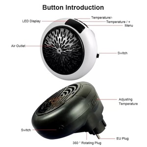 Electric Portable Heater Mini Wall Mount Home Office Desktop Warm Air Heater Warmer Fan Silent Remote Fast <strong>Heat</strong> Thermostat - Product Image 5