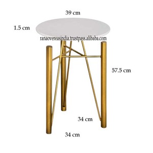 Altın kaplama Metal çerçeve ile standart tasarım mermer masa yuvarlak merkezi masa en iyi fiyatlarla çay kahve veya ekran için mükemmel - Product Image 4