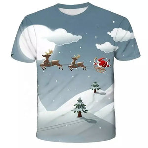 Noel erkek t-shirtü boyun grafik T shirt noel tişörtleri 3d baskı komik Led Merry Christmas tişörtleri erkekler kadınlar için - Product Image 5