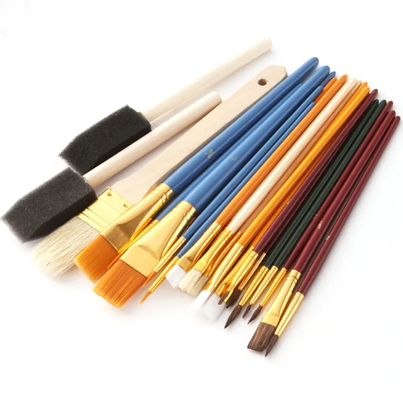 BESTLINE 25 PCS All Purpose Artist Paint Brush Palette Knife Value Set Mixed Art Craft Brushes