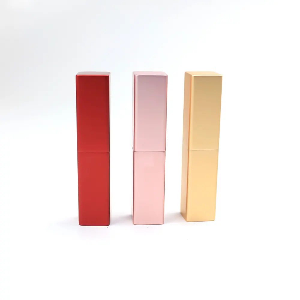 Lipstik aluminium merah muda emas kosong bebas sampel Logo pribadi penjualan laris Pabrik Tabung
