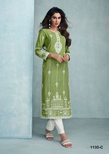 インドの衣装スタイリッシュな最高の生地エスニック服良質の純粋なレーヨンクルティパンツとラクナビステッチ世界的な供給